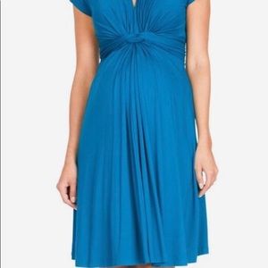 Seraphine Maternity Blue Knotted Dress